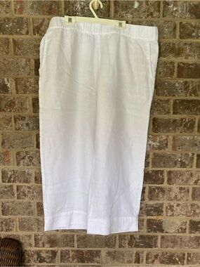 NWT J. JILL Pure Jill Linen White Elastic Waist Pants Large